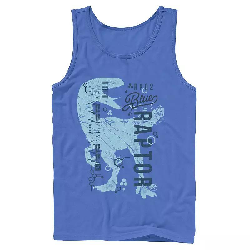 Men's Jurassic World Two Blue Raptor DNA Code Silhouette Tank Top,  Product Image