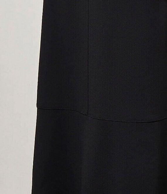 Ming Wang Deco Crepe A-Line Side Zip Maxi Skirt Product Image