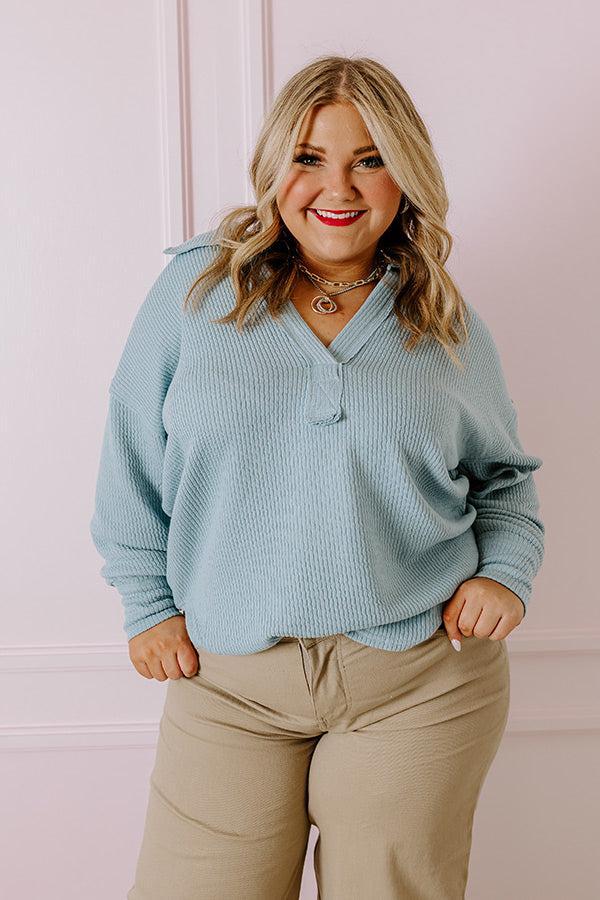 Coffee Run Cutie Shift Top in Sky Blue Curves Product Image