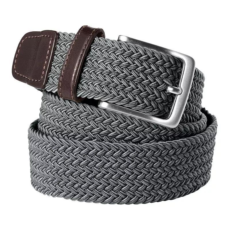 Mens Lands End Elastic Braid Leather Trim Belt Product Image