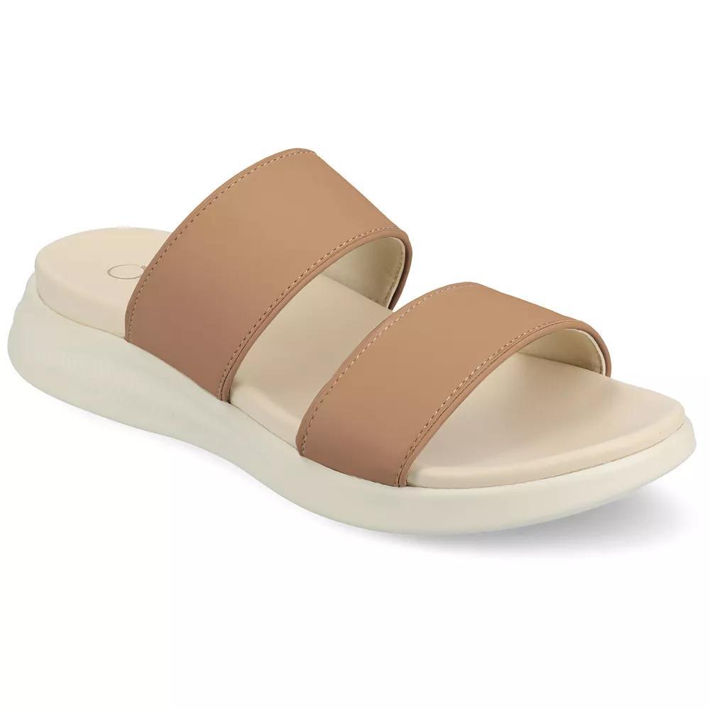 Journee Women's Janis Slip-On Sandals, Size: 6.5, Brown Product Image