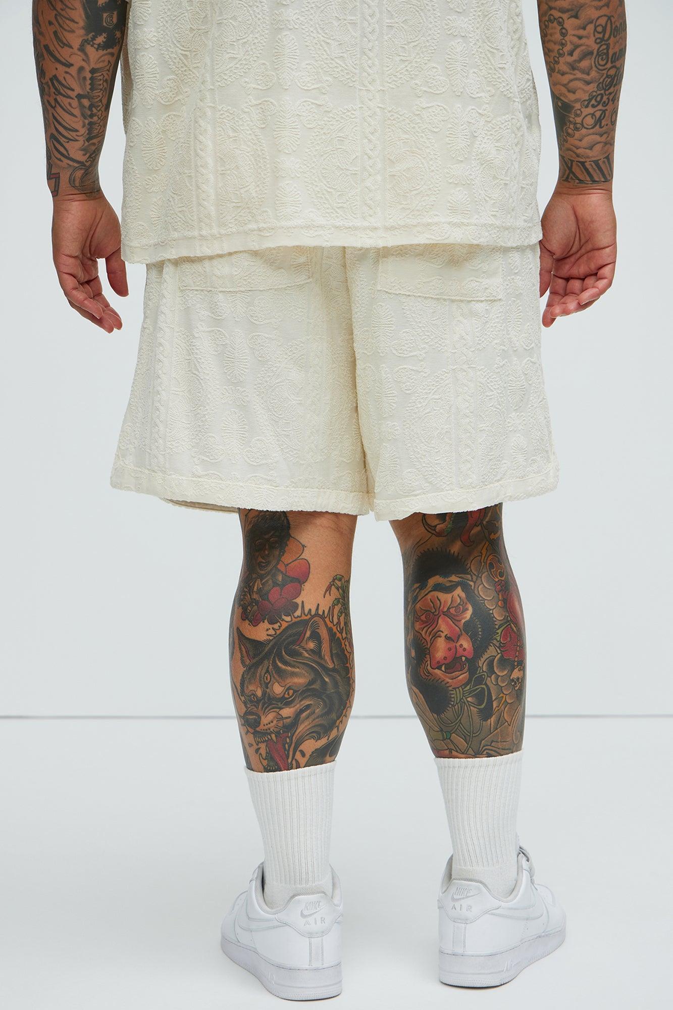 Link Textured Shorts - Cream Product Image