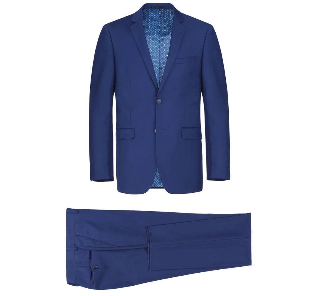 Vanderbilt Collection  - Classic 2 Piece Suit 2 Buttons Regular Fit In Blue Product Image