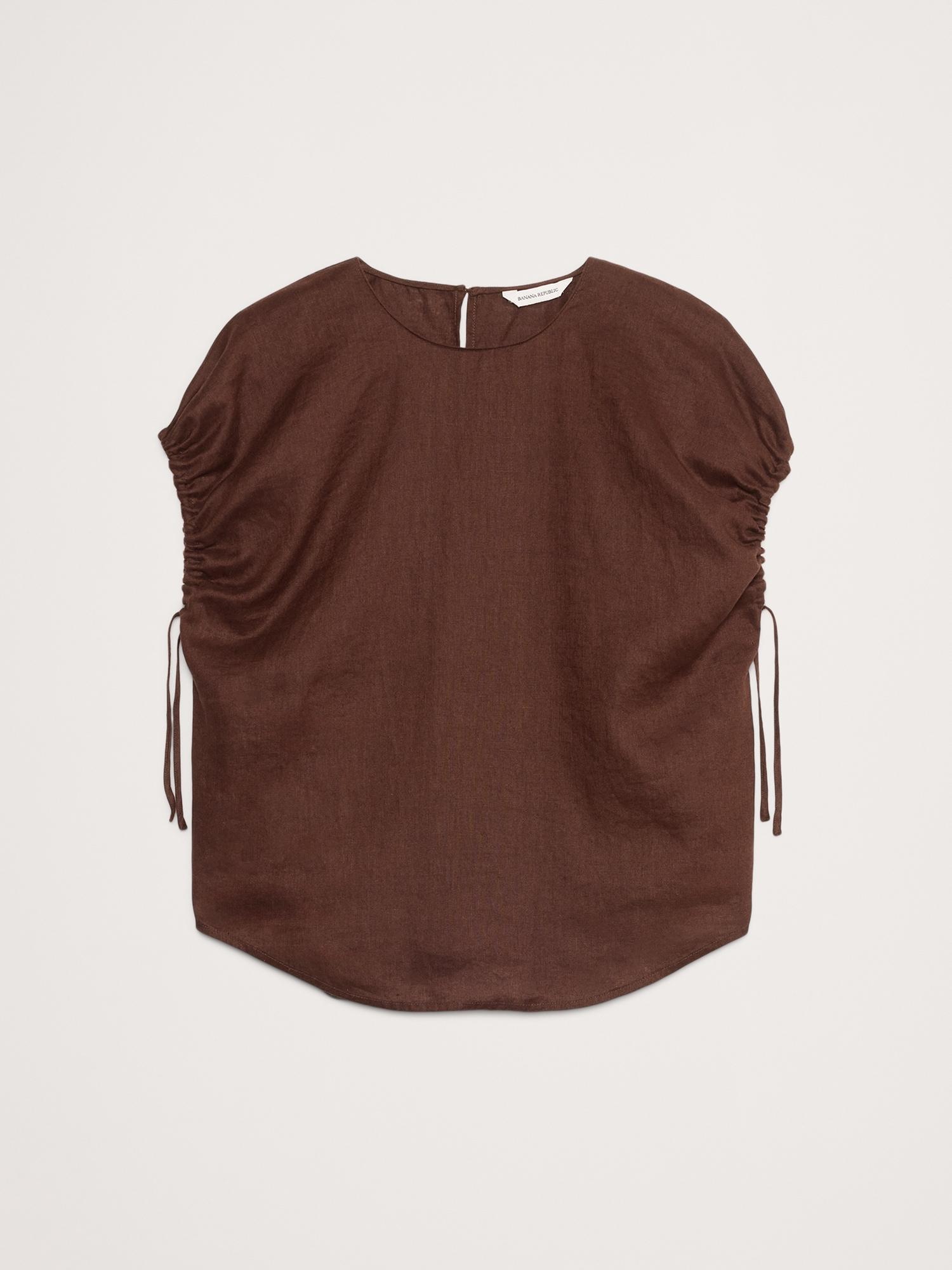 Oversized Linen Cinch Top Product Image