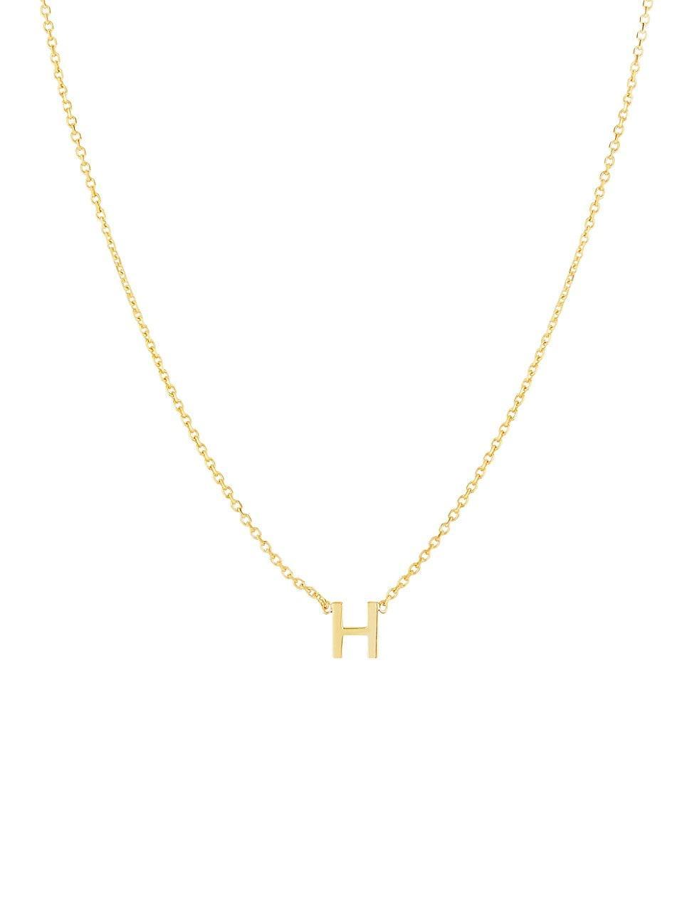 Womens 14K Yellow Gold Initial Pendant Necklace Product Image