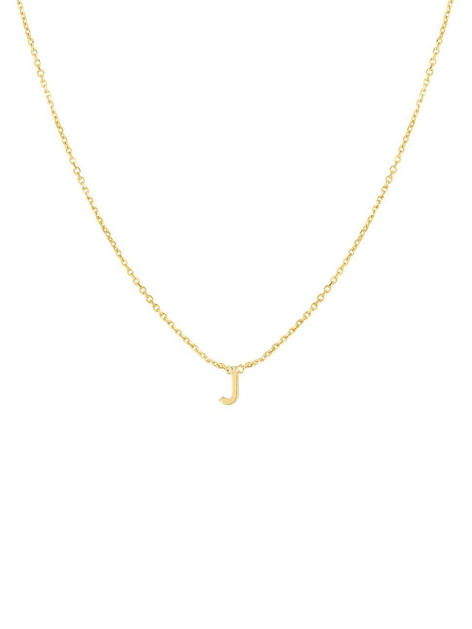 Womens 14K Yellow Gold Initial Pendant Necklace Product Image