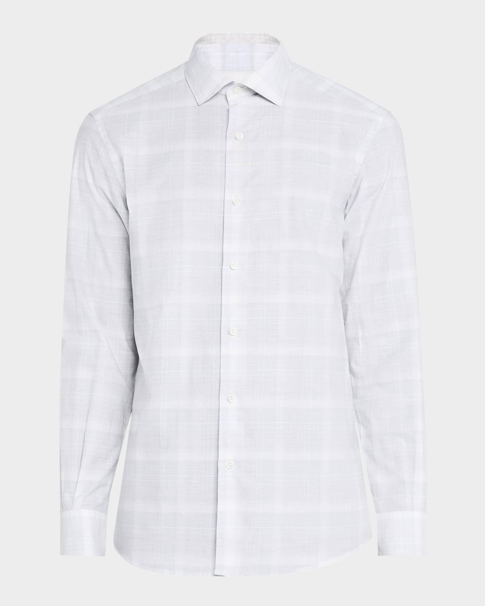 Men's Cotton Macro-Check Sport Shirt Product Image