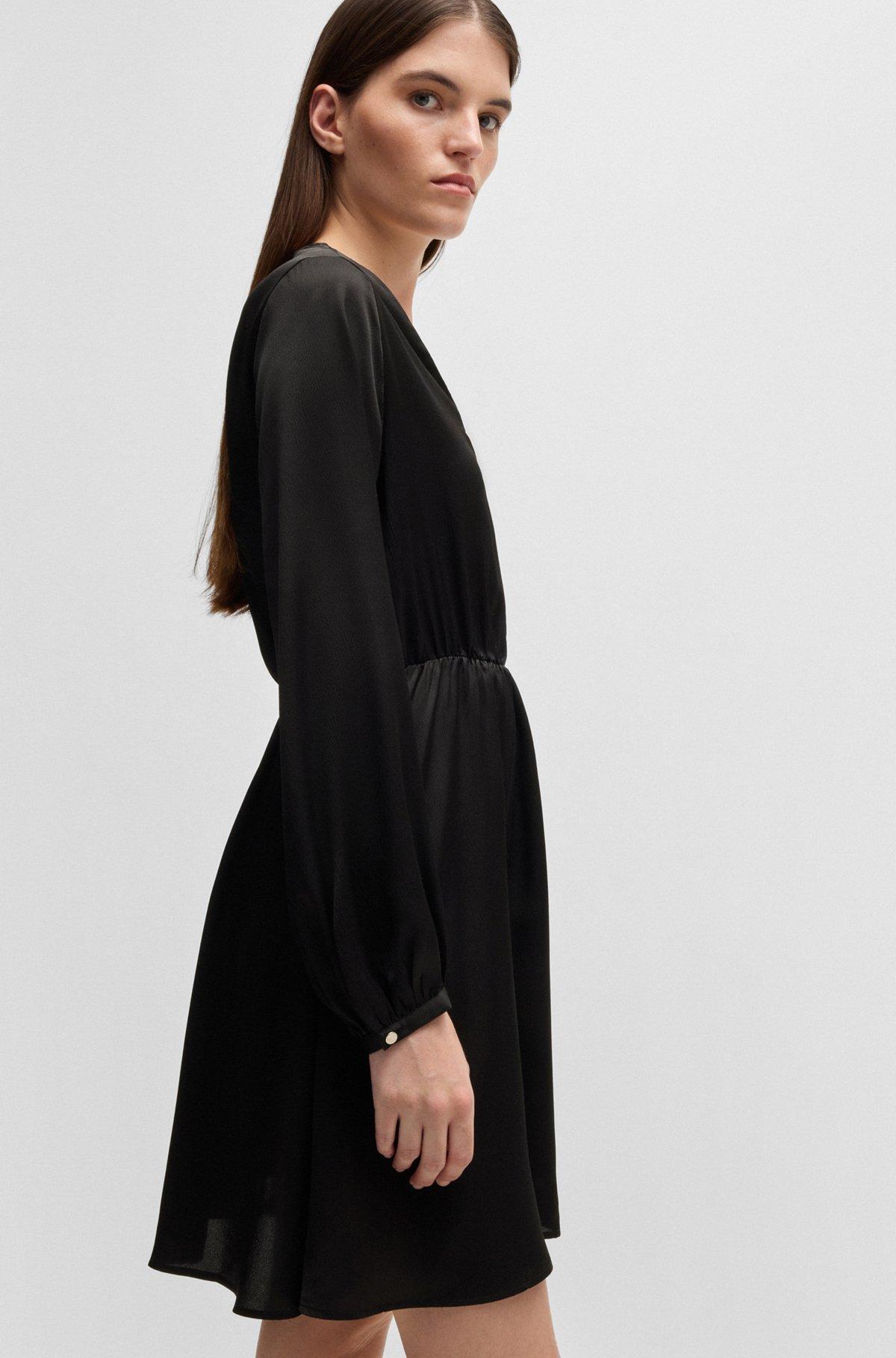 V-neck dress in hammered satin Product Image