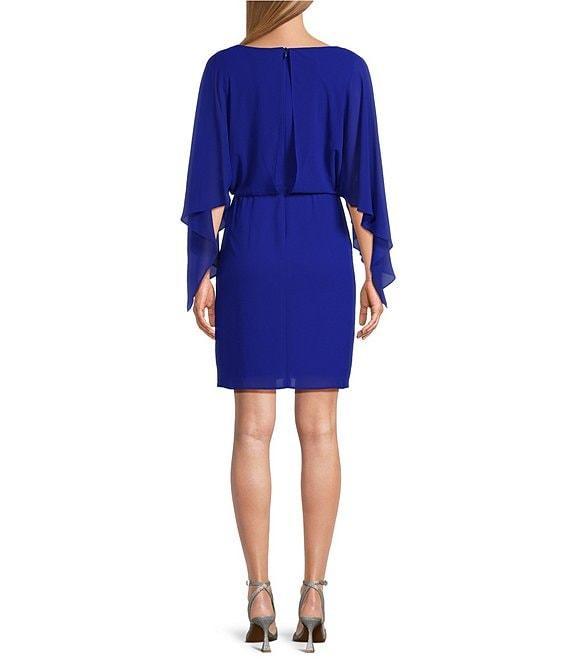 Jessica Howard Souffle Chiffon Boat Neck 3/4 Dolman Sleeve Blouson Dress Product Image