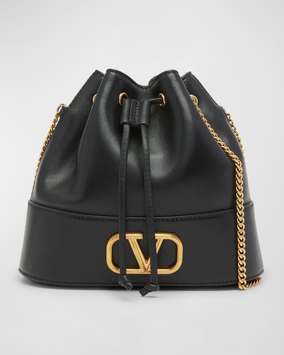 Womens Mini Bucket Bag in Nappa with Vlogo Signature Chain Product Image