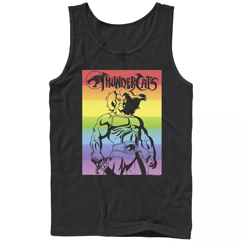Men's Thundercats Lion-o Rainbow Poster Pride Graphic Tank Top,  Product Image