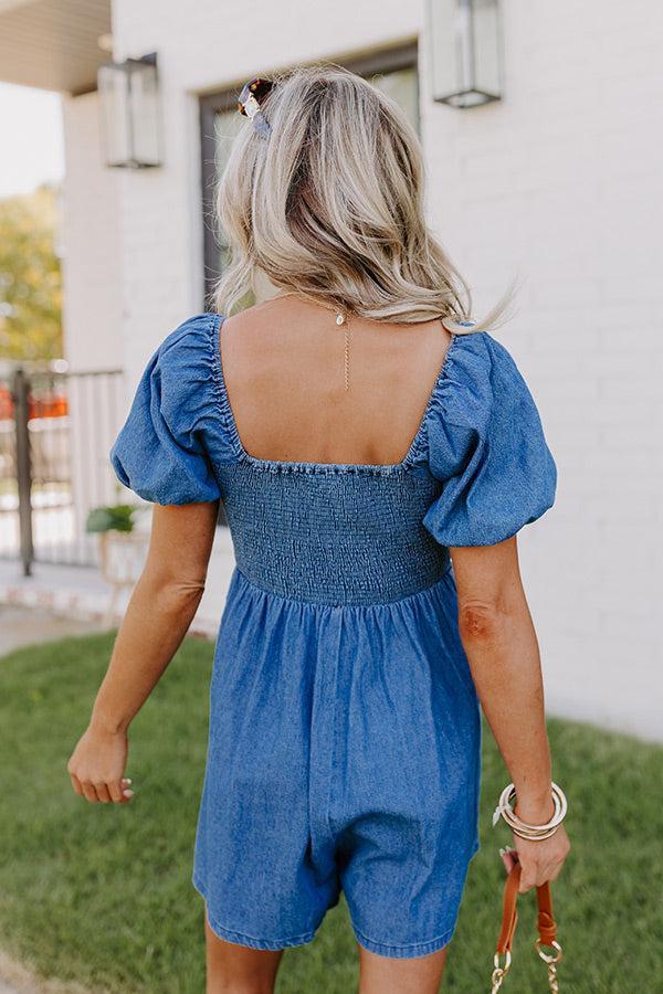 Allure Avenue Denim Romper Product Image