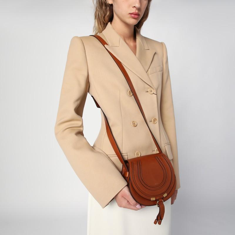 Marcie Clay-coloured Small Saddle Bag In Brown Product Image