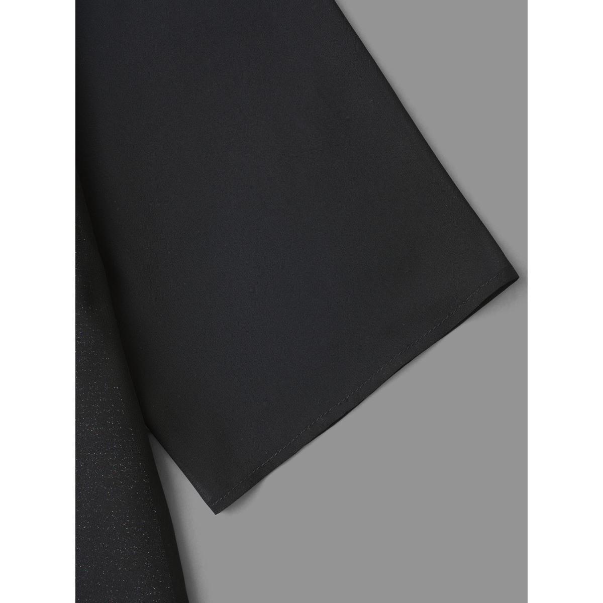 Plus Size 2-In-1 Sequin Patchwork Mesh Dress Black Women Cocktail Texture Party Curvy Bloomchic 14-16/1X Product Image