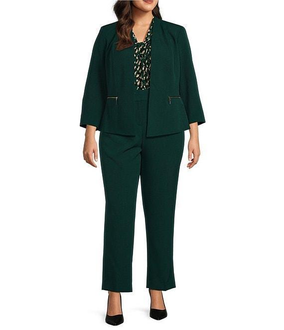 Kasper Plus Size Stretch Crepe Slim Pant Product Image