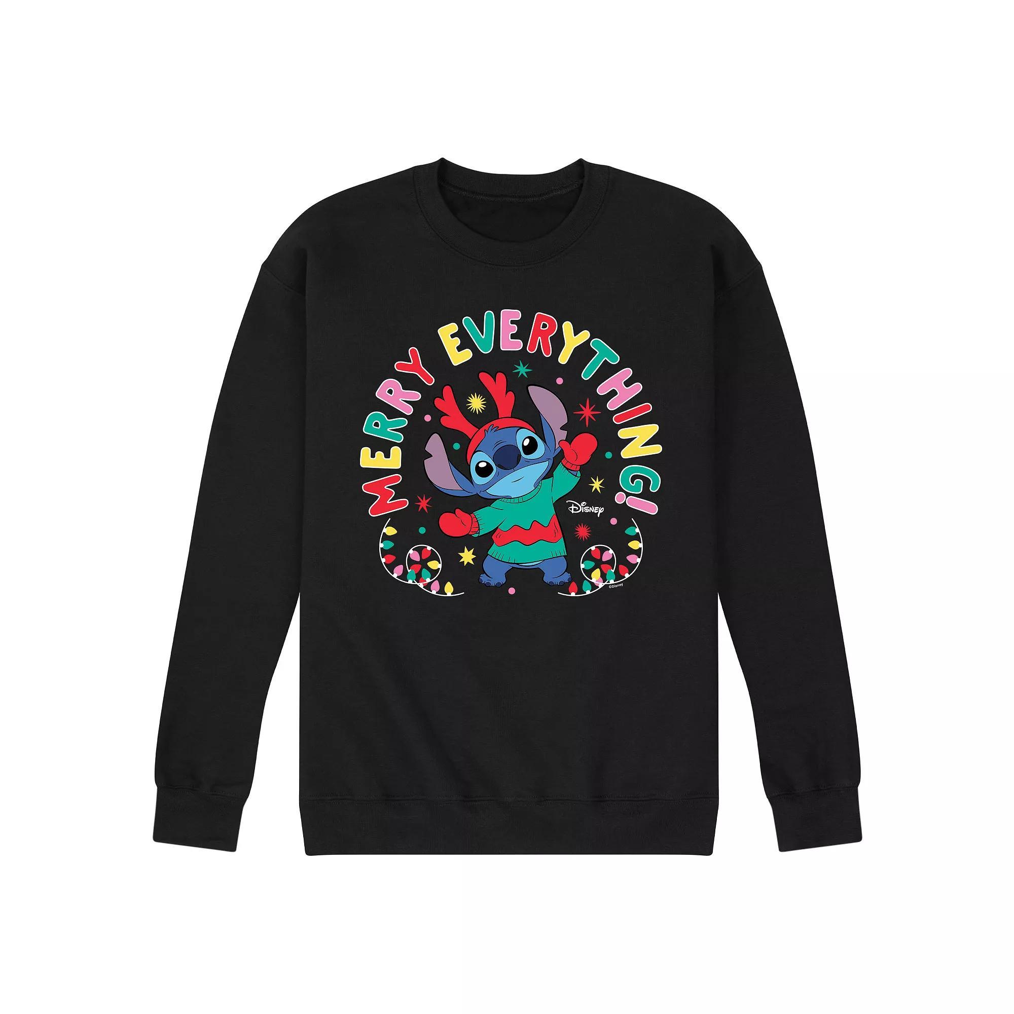 Disney's Lilo & Stitch Men's Merry Everything Fleece Sweatshirt,  Product Image