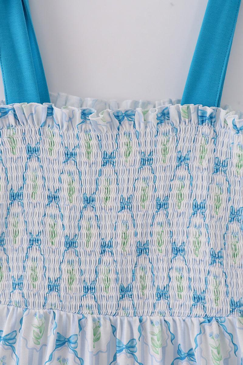 Bow applique print mom&me dress Product Image