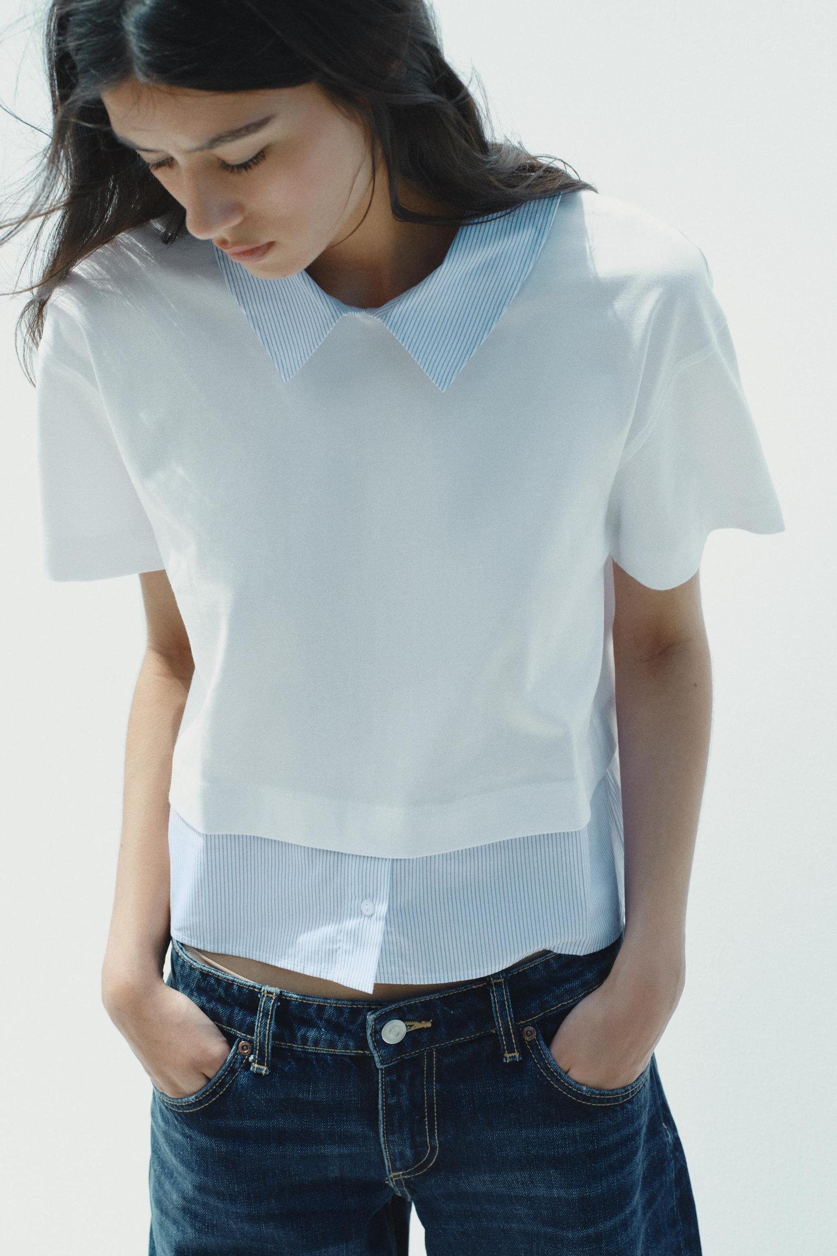 STRIPED COMBINATION T-SHIRT Product Image