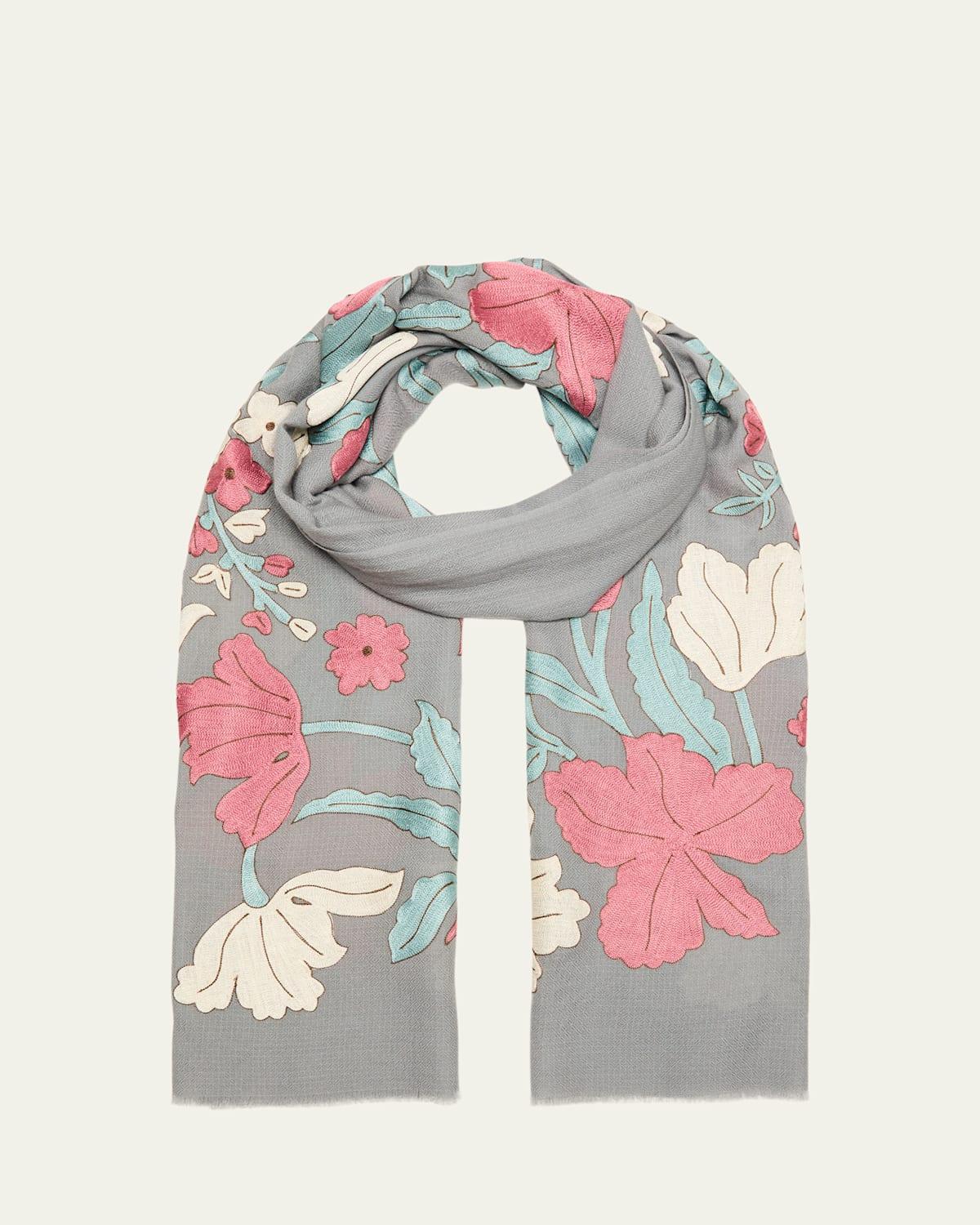 Blooms For You Merino Wool Scarf  Product Image