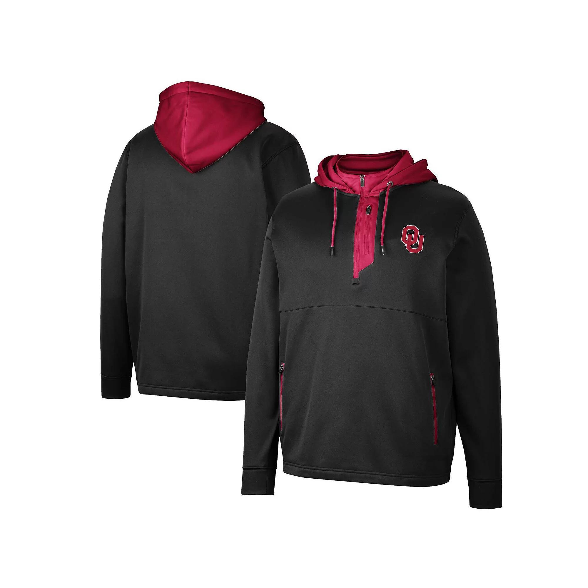 Men's Colosseum Black Michigan State Spartans Luge 3.0 Quarter-Zip Hoodie, Size: Small Product Image