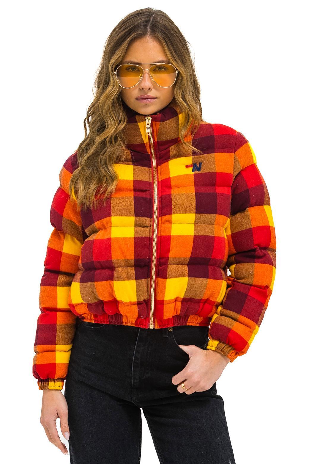 APRES PLAID PUFFER JACKET - SURFY PLAID Female Product Image