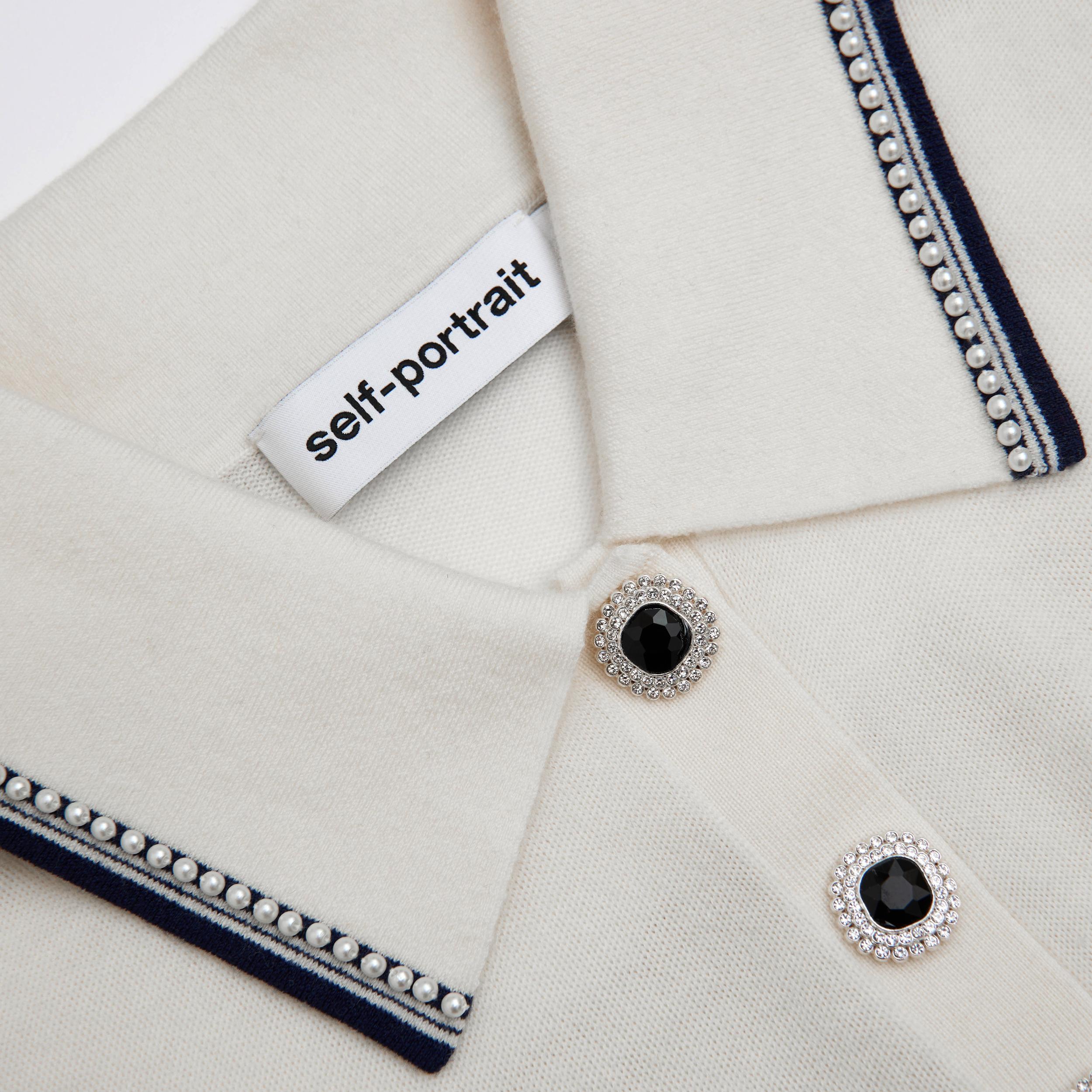 Cream Knit SP Polo Top Product Image