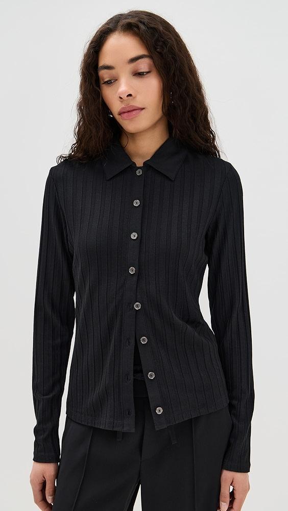 Vince Rib Collared Button Up | Shopbop Product Image