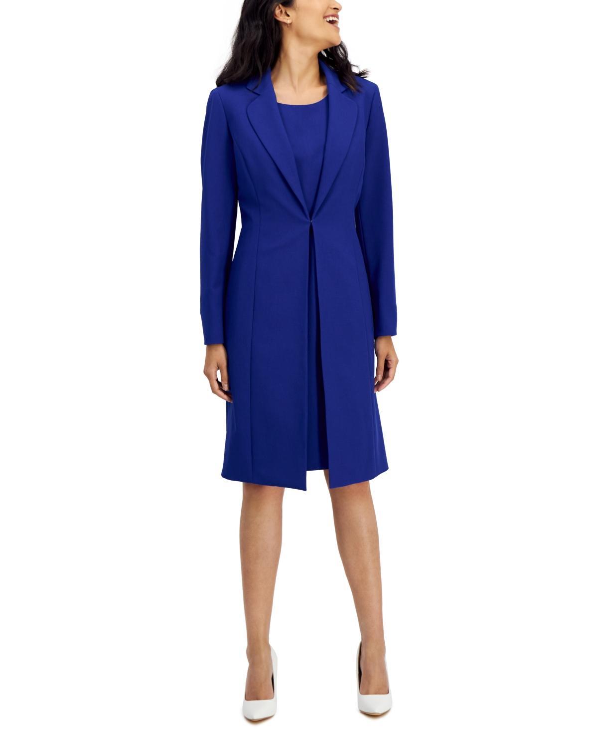 Le Suit Womens Crepe Topper Jacket & Sheath Dress Suit, Regular and Petite Sizes Product Image