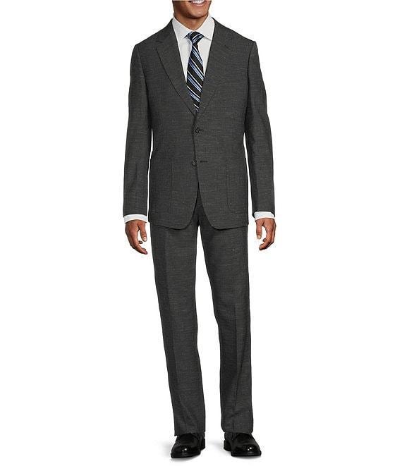 Hickey Freeman Classic Fit Flat Front Solid Pattern 2-Piece Wool Blend Suit Product Image