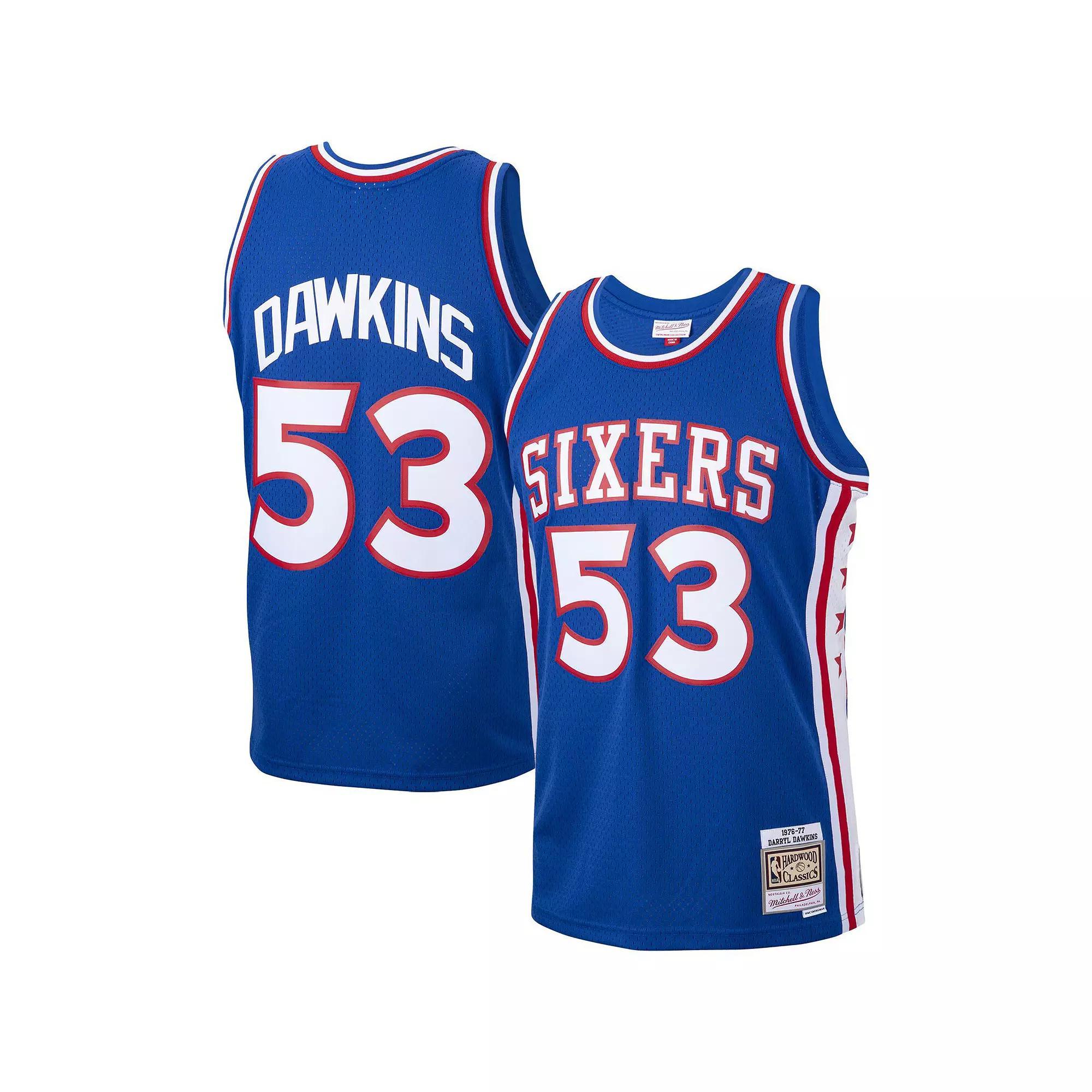Men's Mitchell & Ness Darryl Dawkins Royal Philadelphia 76ers 1976/77 Hardwood Classics Swingman Jersey, Size: Medium, 76r Blue Product Image
