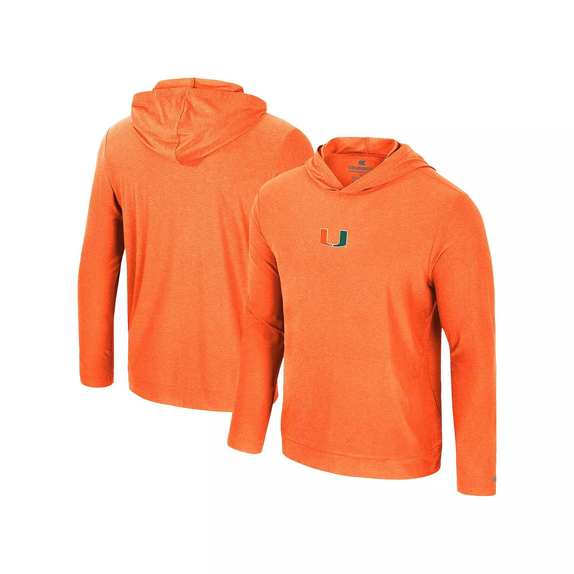 Men's Colosseum Orange Miami Hurricanes Long Sleeve T-Shirt Hoodie, Size: XL Product Image