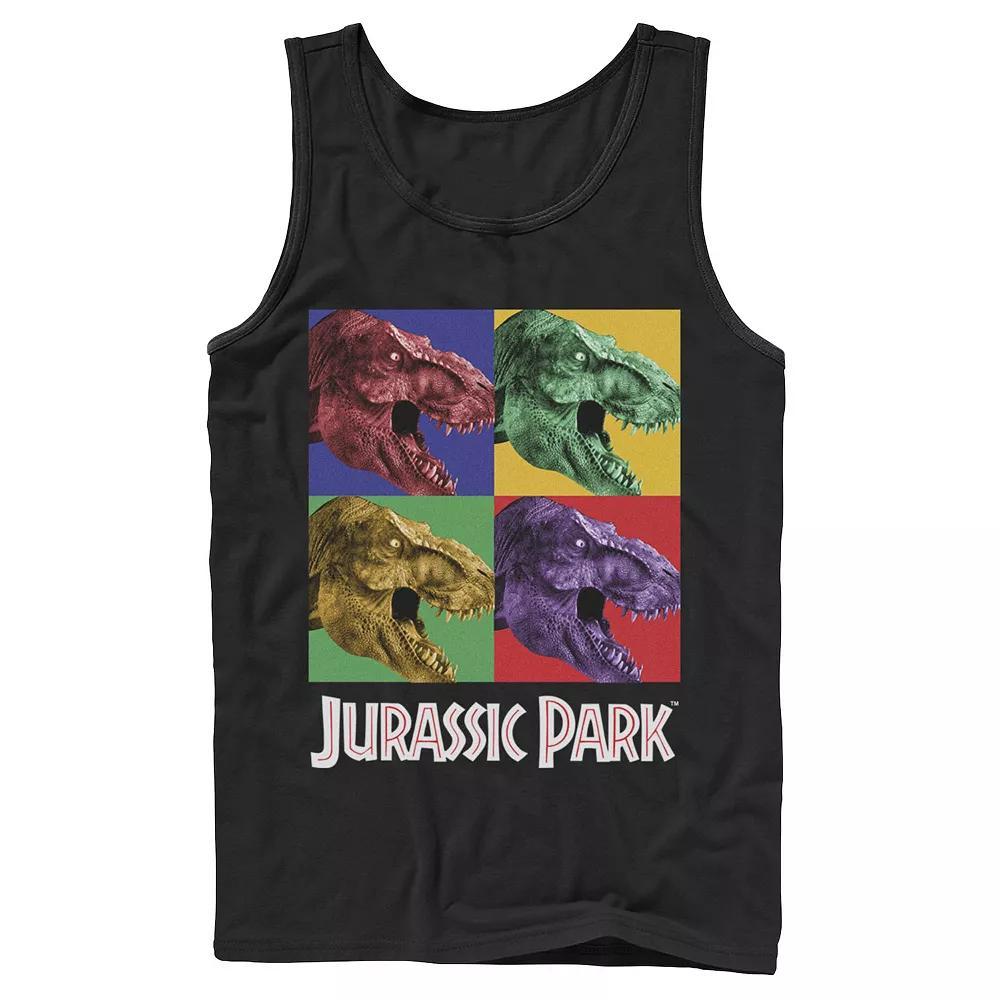 Men's Jurassic Park Four Square Dino Pop Art Style Tank Top,  Product Image