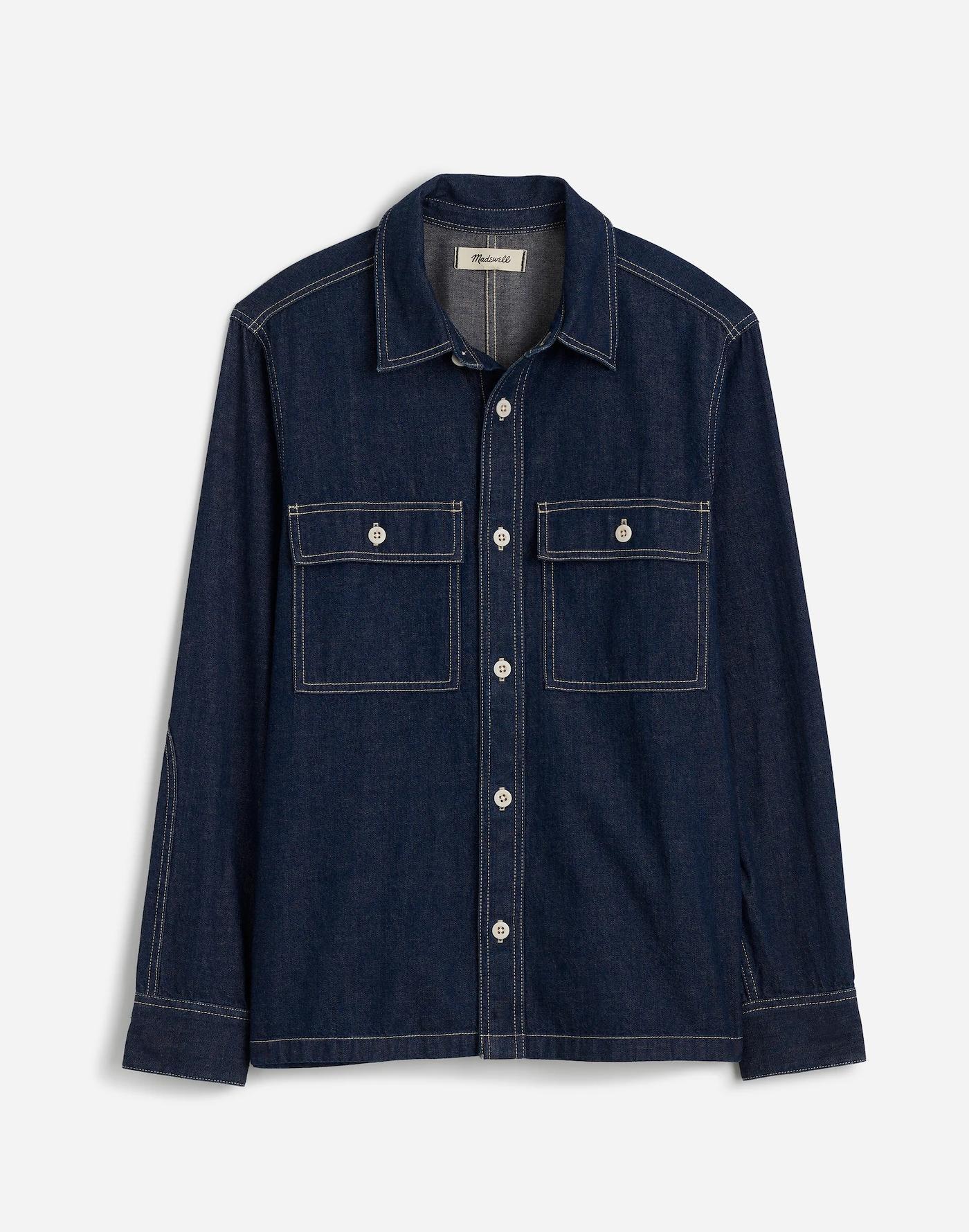 Straight-Hem Work Shirt in Japanese Denim Product Image