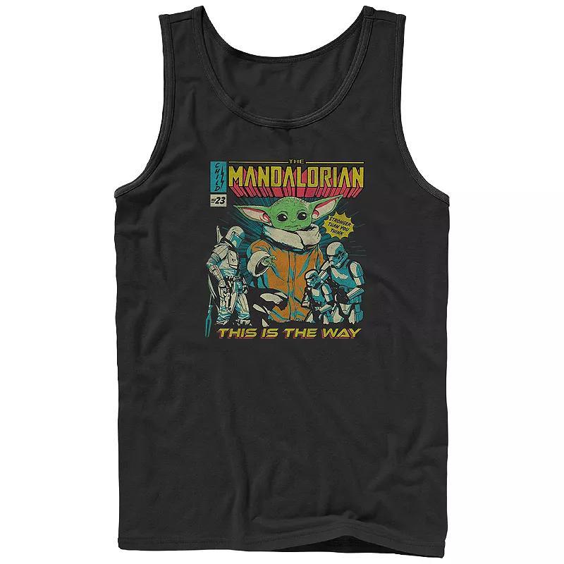 Men's Star Wars The Mandalorian Grogu Comic Cover Graphic Tank Top,  Product Image
