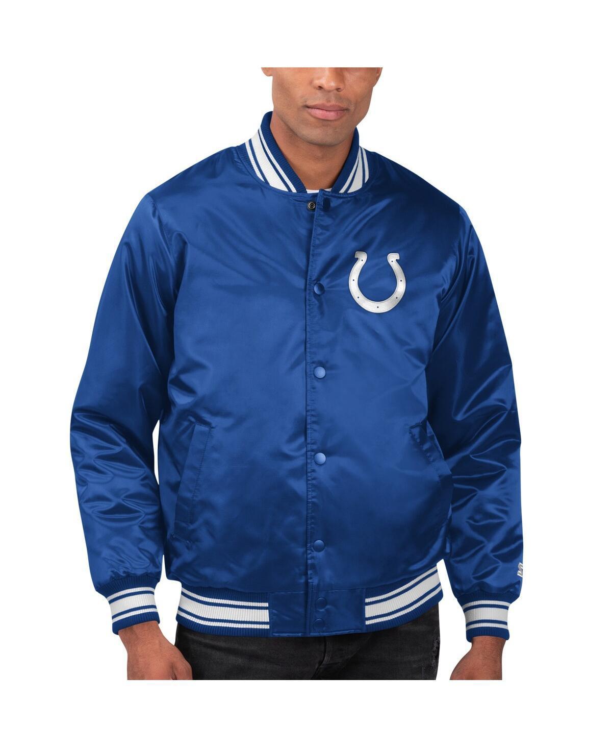 Mens Starter Royal Indianapolis Colts Locker Room Satin Varsity Full-Snap Jacket Product Image