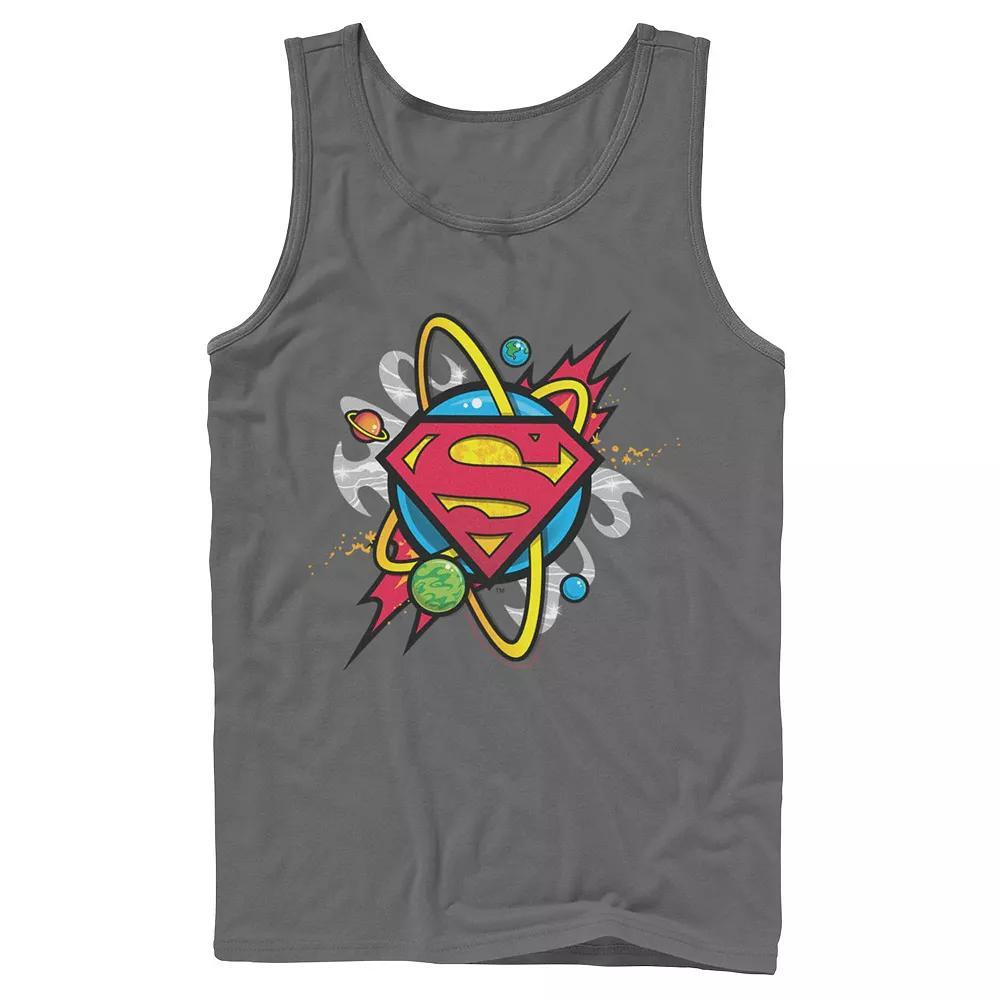 Men's DC Comics Superman Planet Chest Logo Tank Top,  Product Image