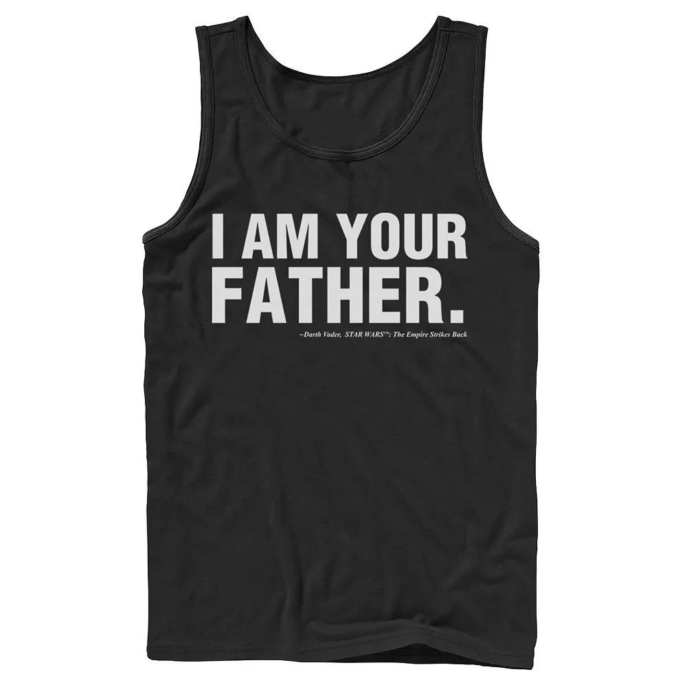 Men's Star Wars Father's Day I Am Your Father Text Movie Quote Tank Top, Size: Large, Black Product Image