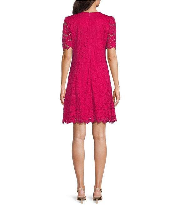 Jessica Howard Short Sleeve Lace Fit and Flare Dress Product Image