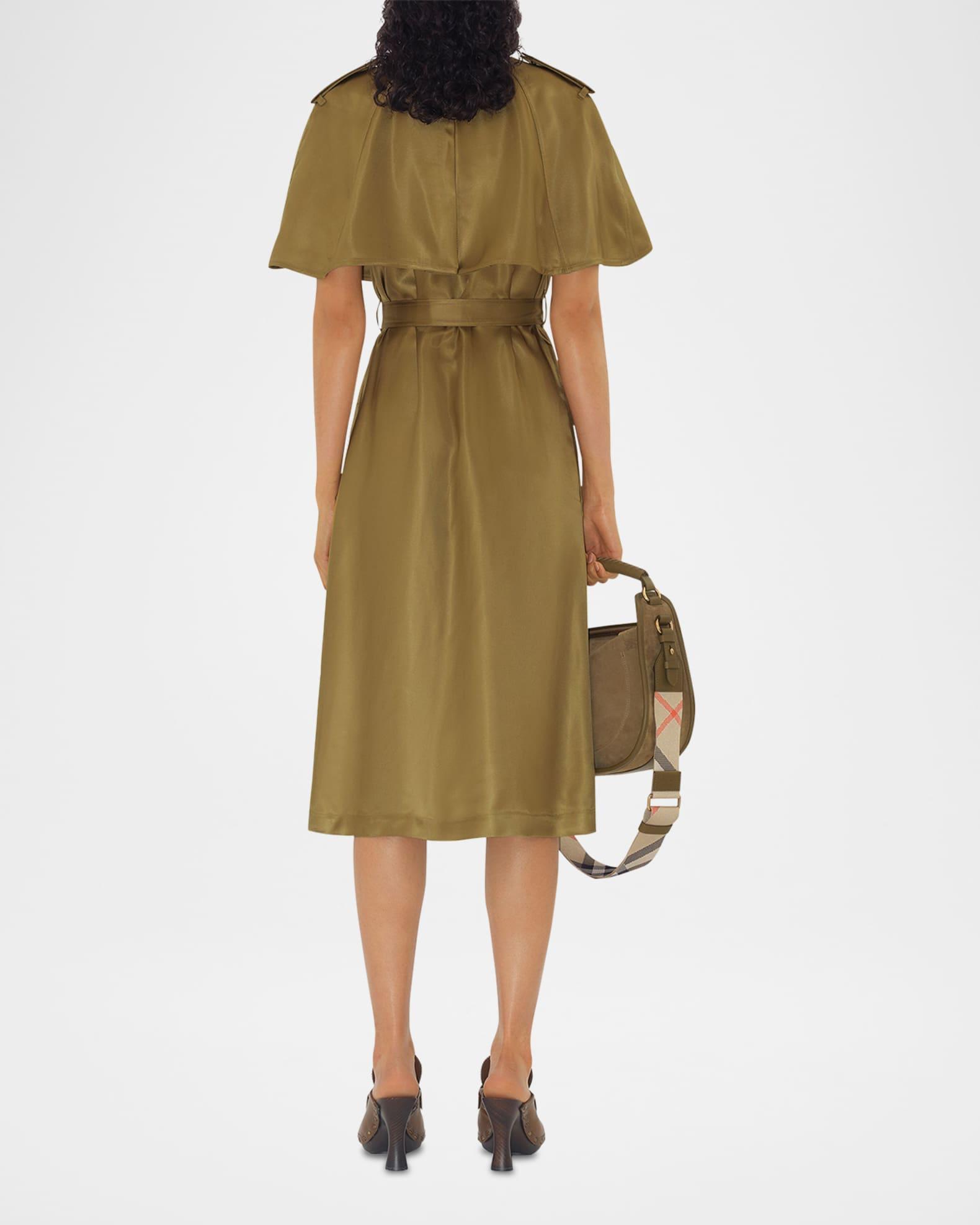 Belted Cape Viscose Trench Dress Product Image