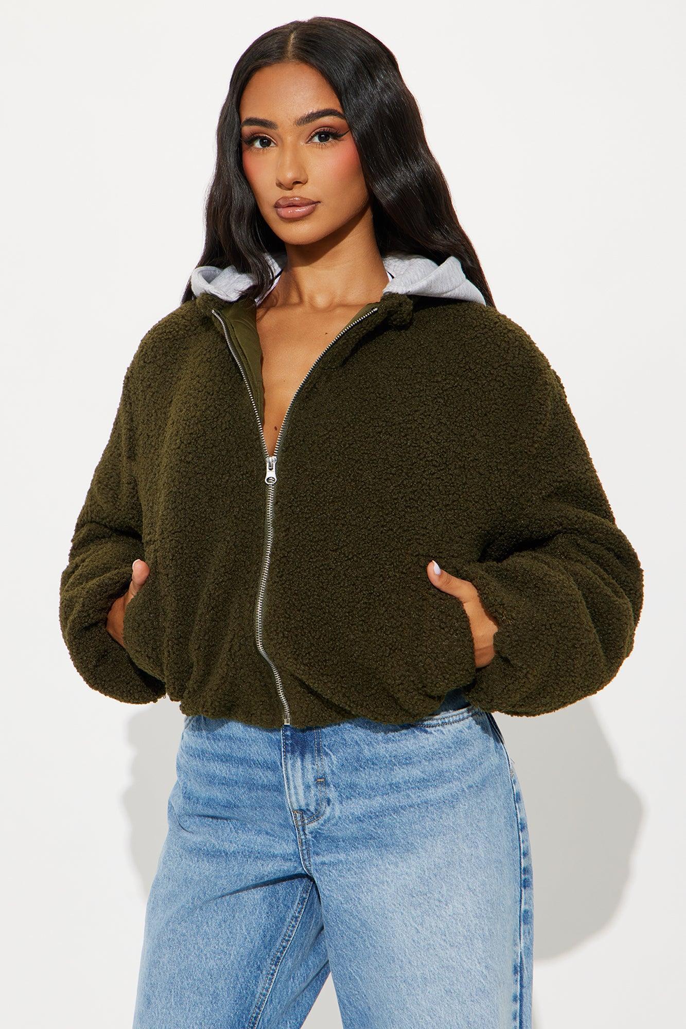 Off Duty Sherpa Bomber Jacket - Olive Product Image