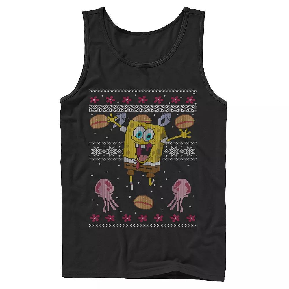 Men's Nickelodeon SpongeBob SquarePants Jellyfish Ugly Christmas Graphic Tank Top,  Product Image
