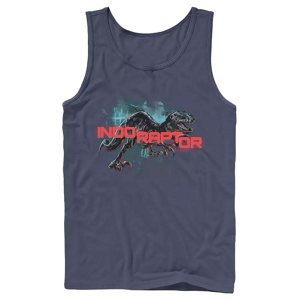 Men's Jurassic Park Neon Gradient Scene Tank Top,  Product Image