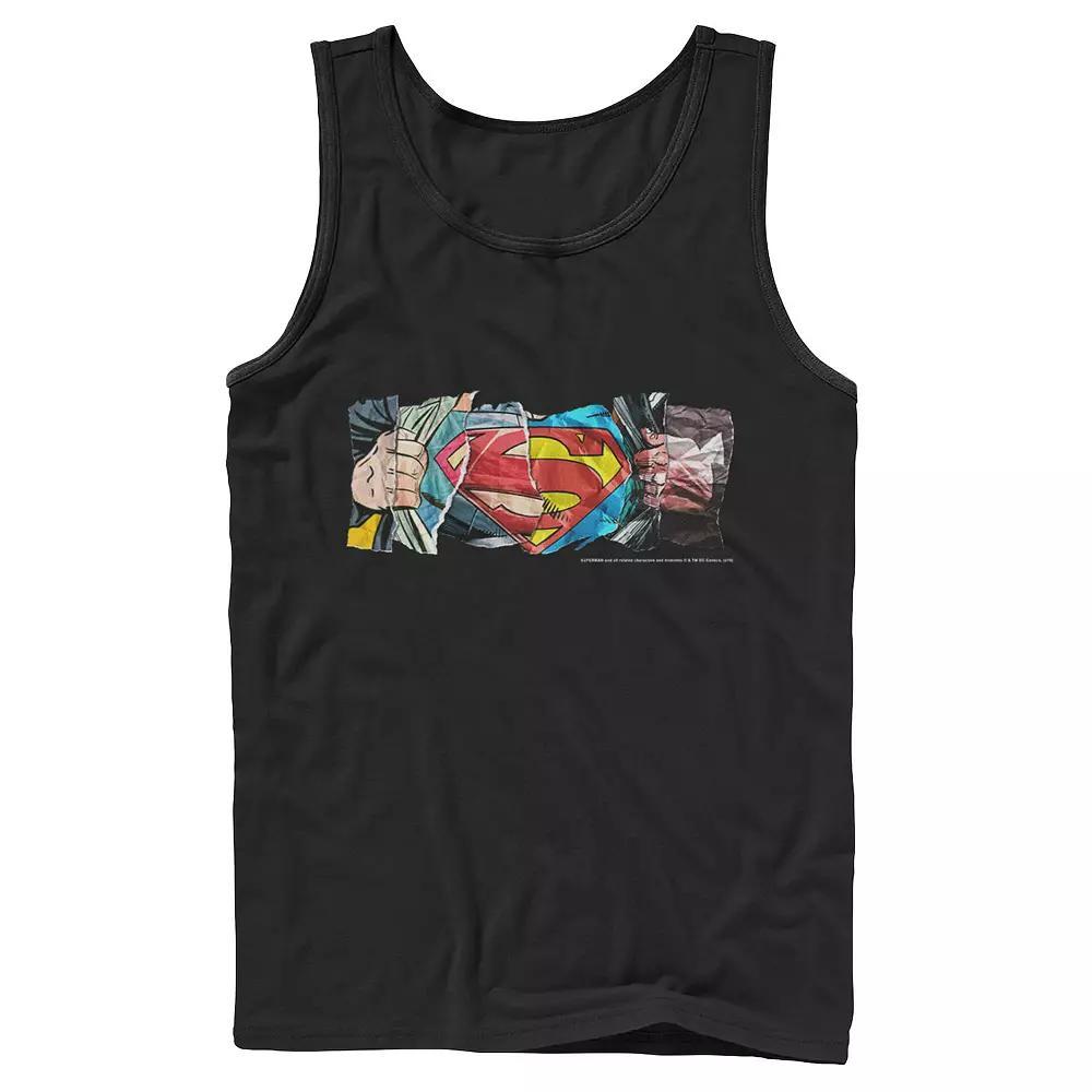 Men's DC Comics Superman Paper Chest Logo Tank Top,  Product Image