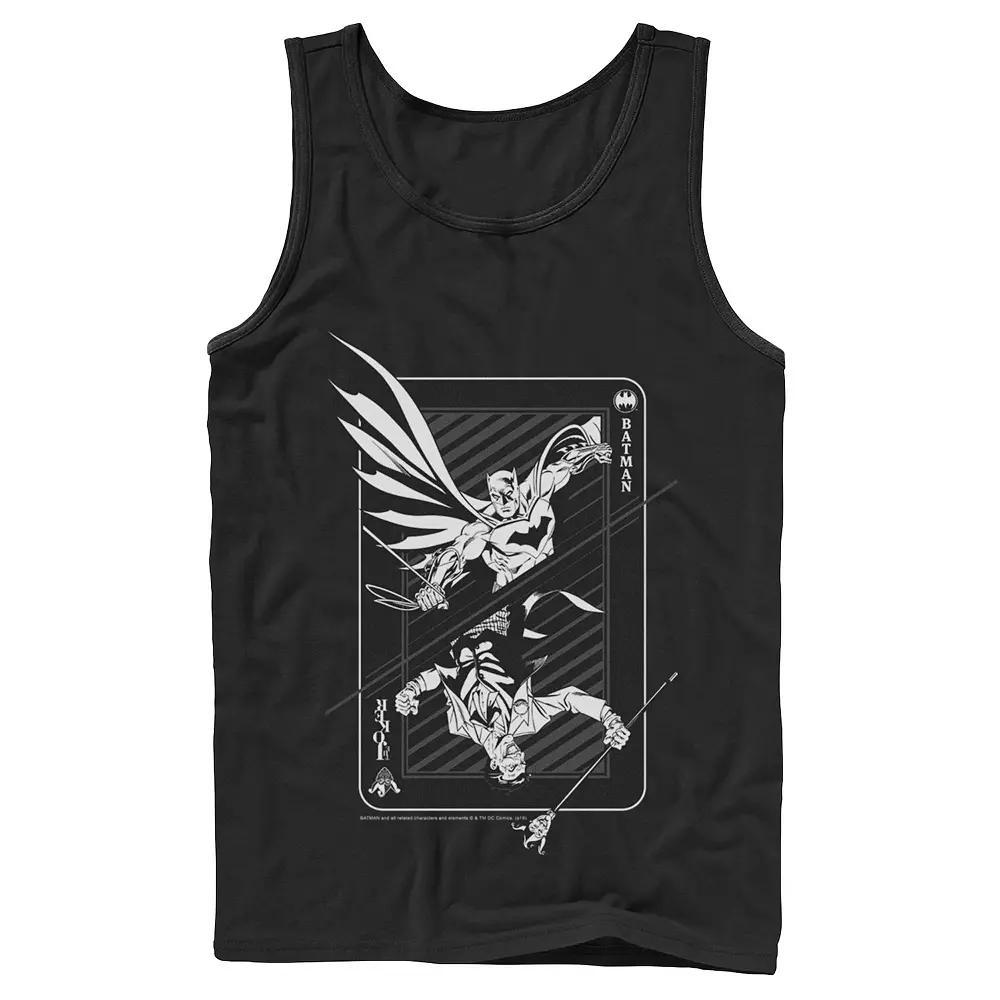 Men's DC Comics Batman And Joker Card Poster Tank Top,  Product Image