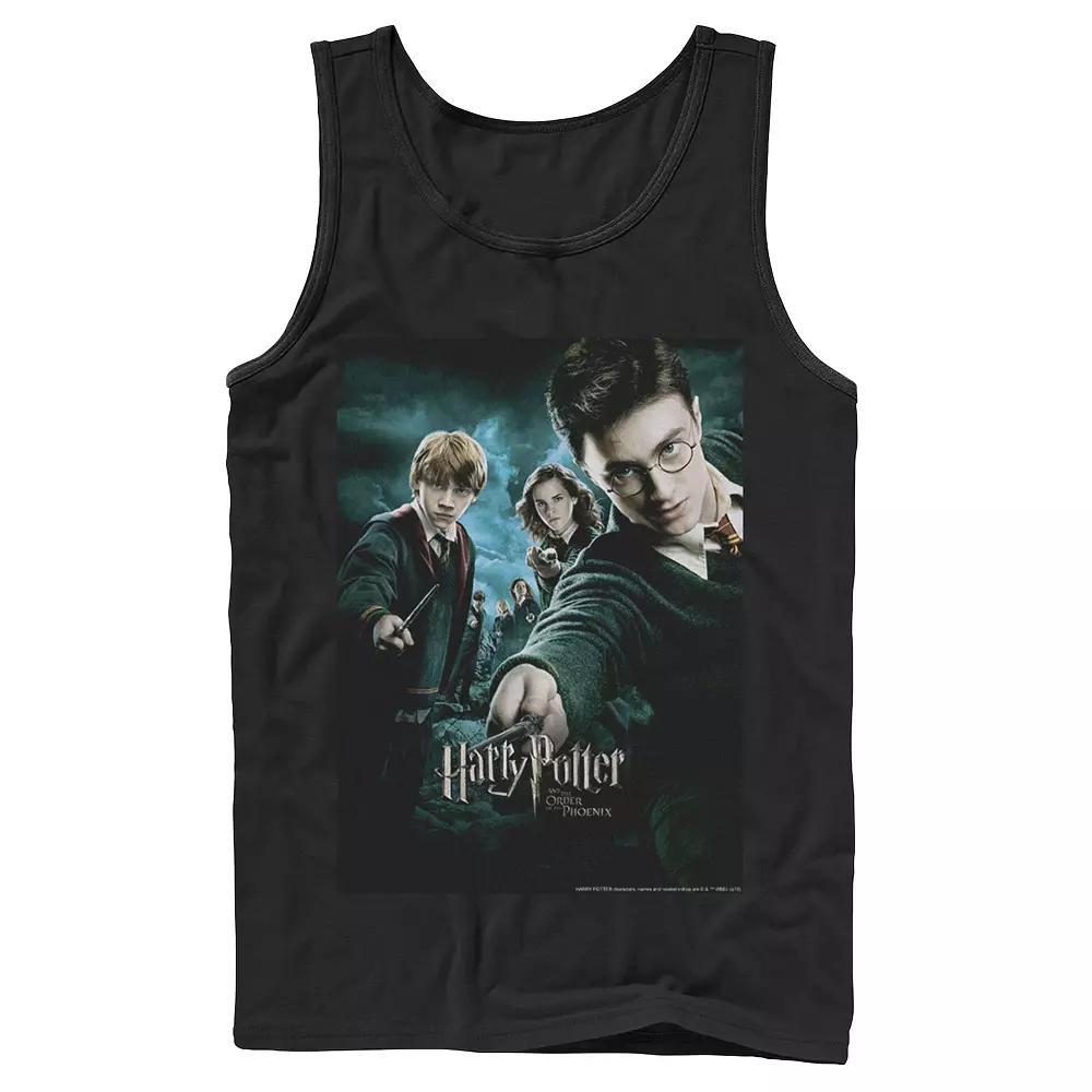 Men's Harry Potter Order Of The Phoenix Wands Drawn Poster Graphic Tank Top, Size: XL, Black Product Image