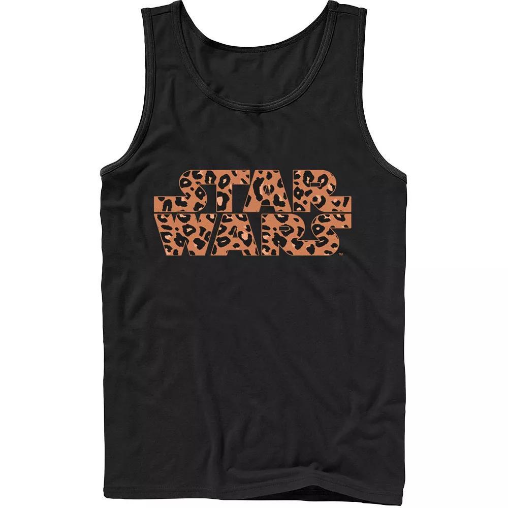 Men's Star Wars Basic Logo Cheetah Print Fill Tank Top, Size: Medium, Black Product Image