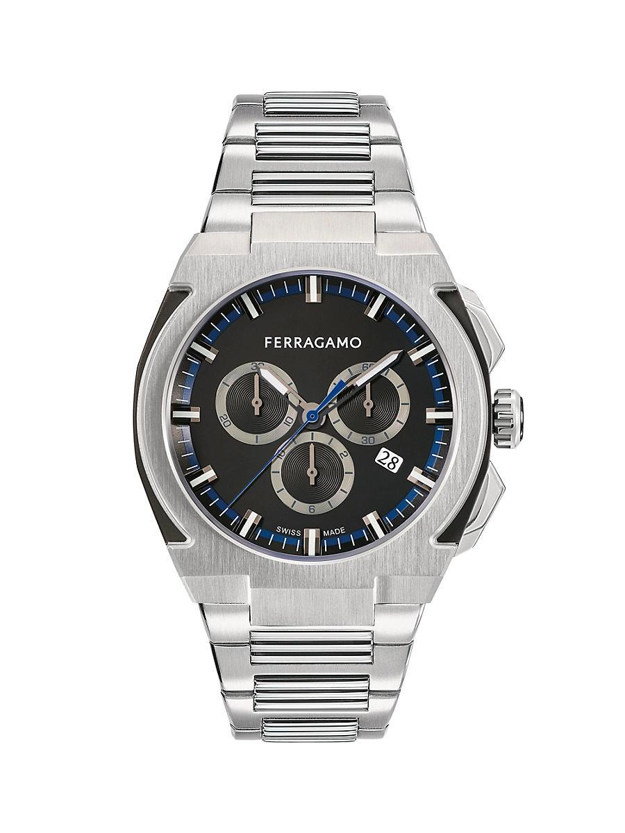 Salvatore Ferragamo Mens Ferragamo Supreme Chrono Stainless Steel Watch Product Image