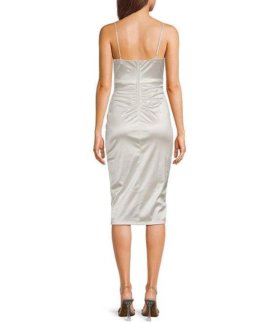 Honey and Rosie Spaghetti Strap Corset-Inspired Bodice Knee Length Dress Product Image