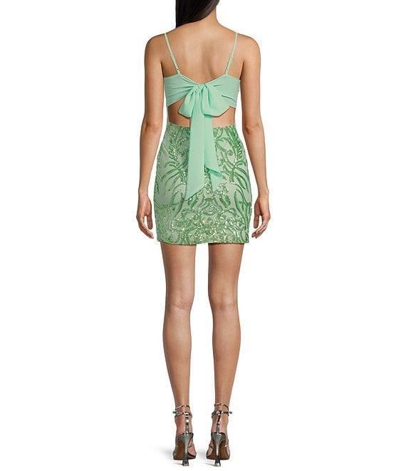 B. Darlin Sequin Spaghetti Strap Sleeveless Dress Product Image
