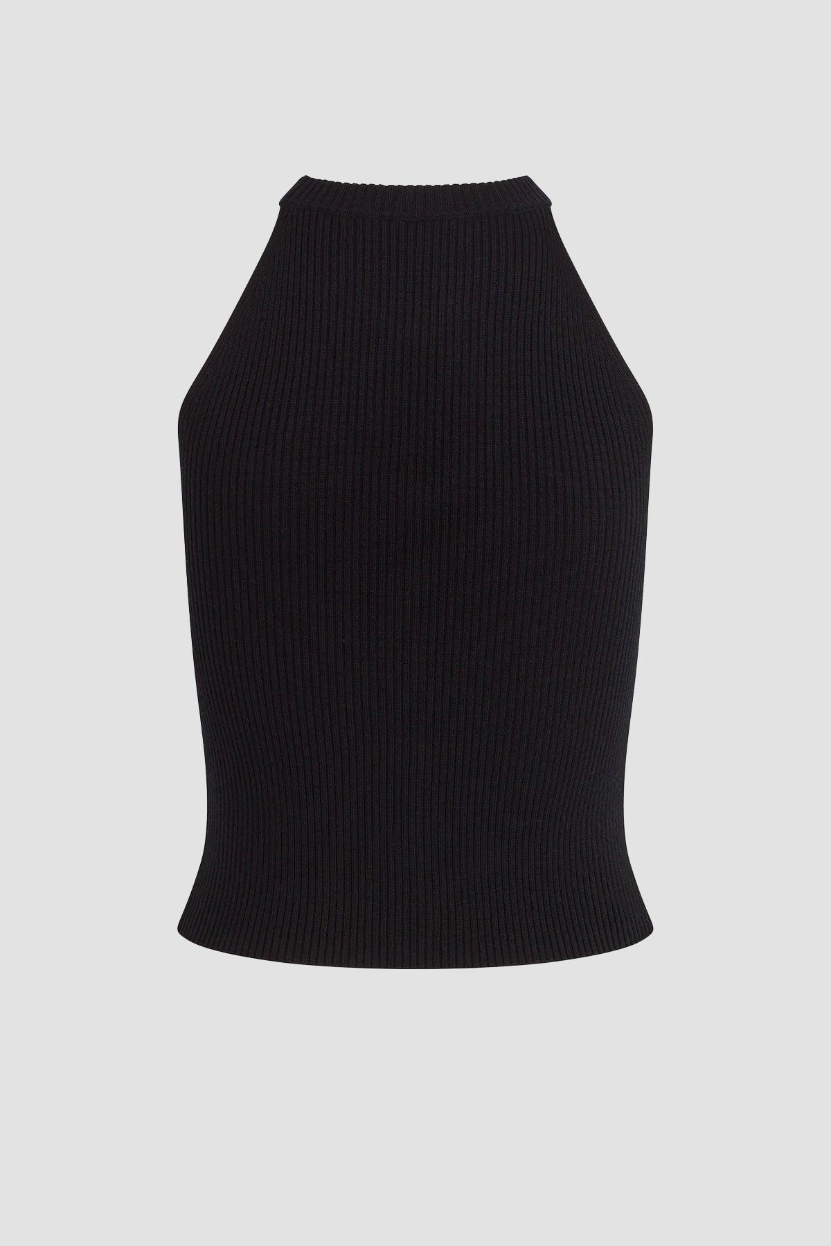 Mock Neck Keyhole Racer Tank Female Product Image